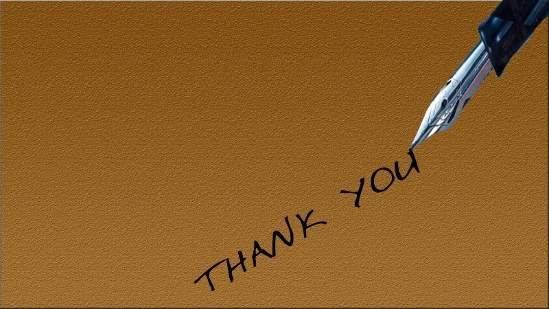 15 thank you with pen and old paper