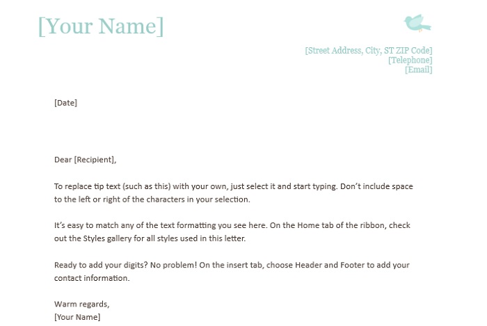 1 Standard Personal Letterhead 1 Standard Personal Letterhead