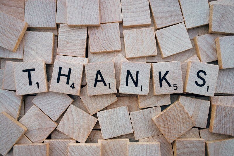 22 thanks word letters scrabble