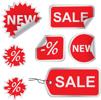 Set of red discount price labels Set of red discount price labels