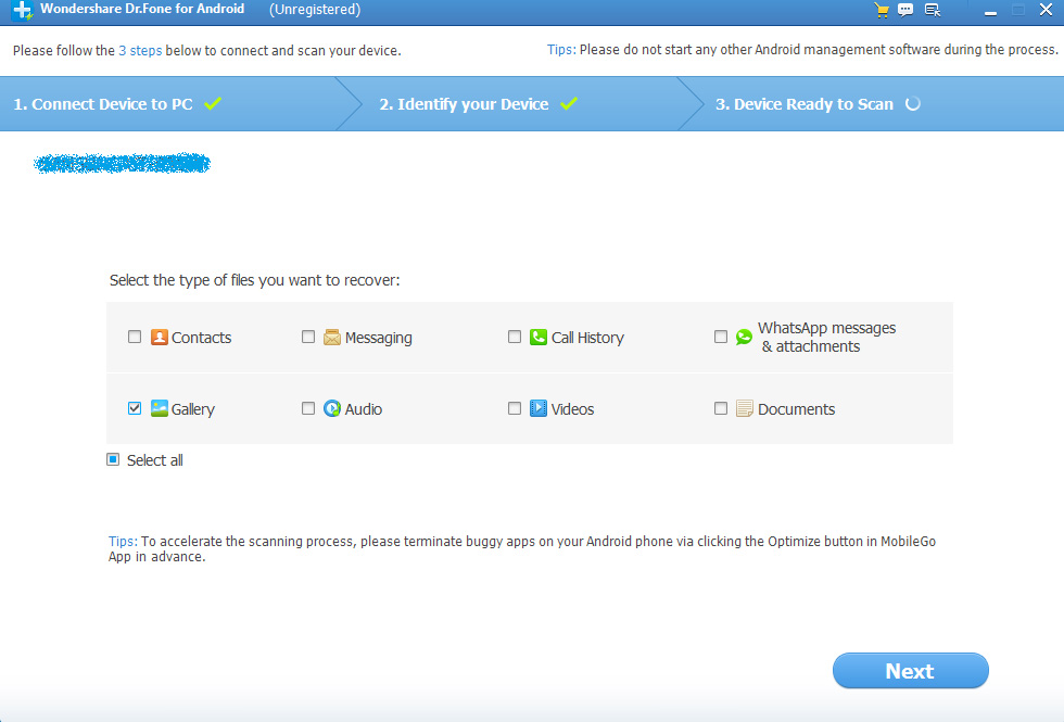 Dr Fone for android by Wondershare device ready to scan Dr-Fone-for-android-by-Wondershare-device-ready-to-scan