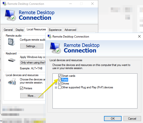 Remote Desktop Connection-local devices and resources Remote Desktop Connection-local devices and resources