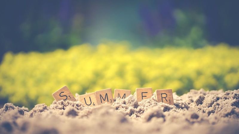 Summer Letter Cubes on Soil Wallpaper Summer Letter Cubes on Soil Wallpaper