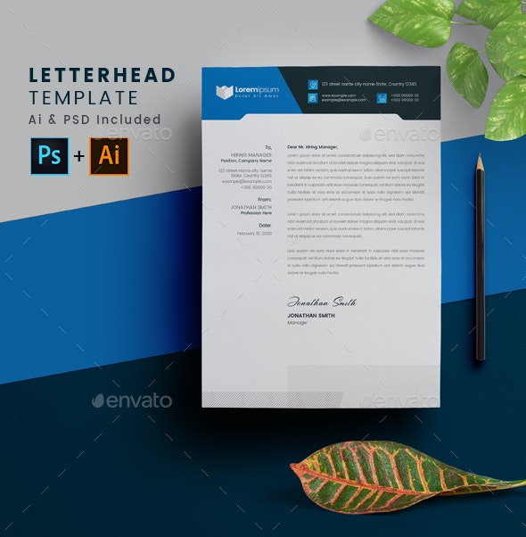 blue letterhead layout template blue letterhead layout template