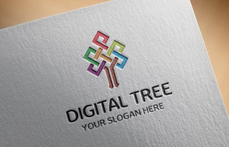 digital tree logo template digital tree logo template