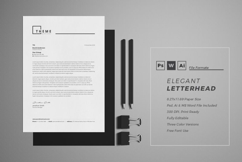 elegant letterhead template elegant letterhead template