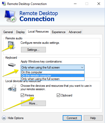 remote desktop connection-local resources remote desktop connection-local resources